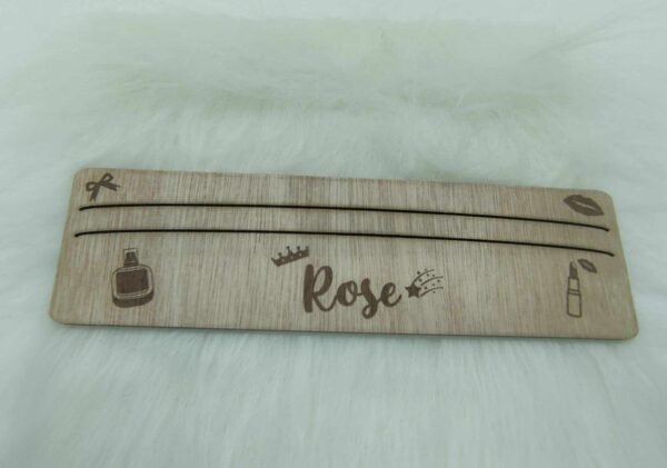 Support jeu de cartes en bois personnalisable – Motifs Princesse Girly – Image 2