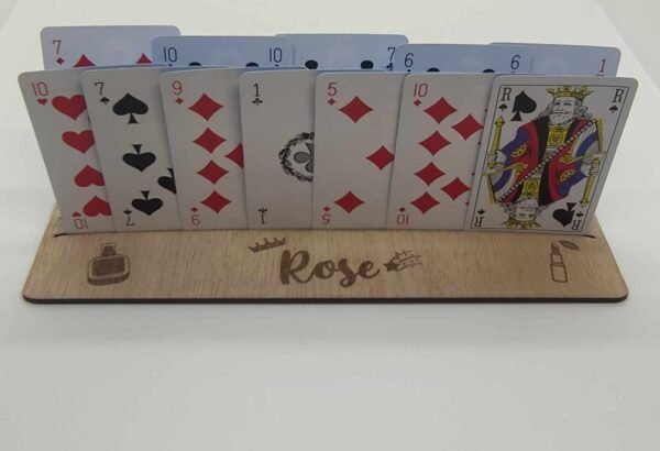 Support jeu de cartes en bois personnalisable – Motifs Princesse Girly