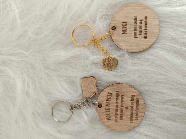 Porte-Clé en Bois Arbre de Vie -Prénom personnalisé – Image 2