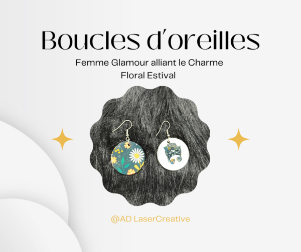 Boucles d'oreilles Femme Glamour au Charme Floral